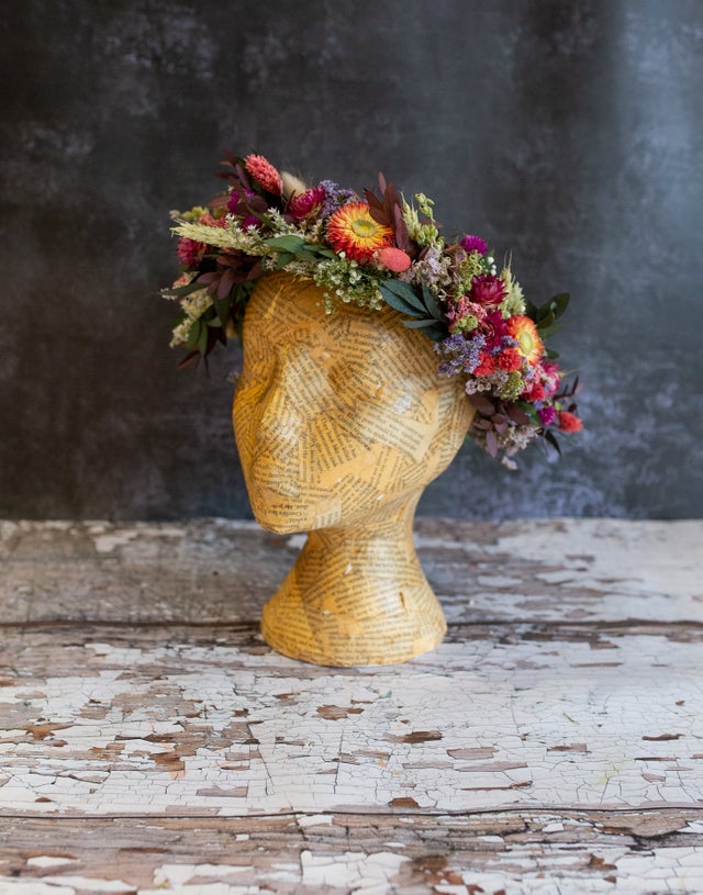 AdamappleLtd Dried Flower Crown Kit | DIY Flower Crown | Dried Flowers | Wedding Hair Accessory | Hen Party Kit | Festival Wedding